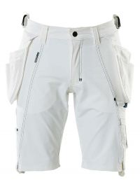 Stretch Shorts mit Hängetaschen in Weiß